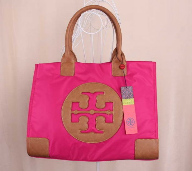 Popular Tory Burch Ella Deep Pink Nylon Tote Bags